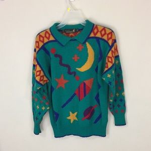 Vintage Tuchman Wool Y2K Vibrant  Wool Sweater One Size